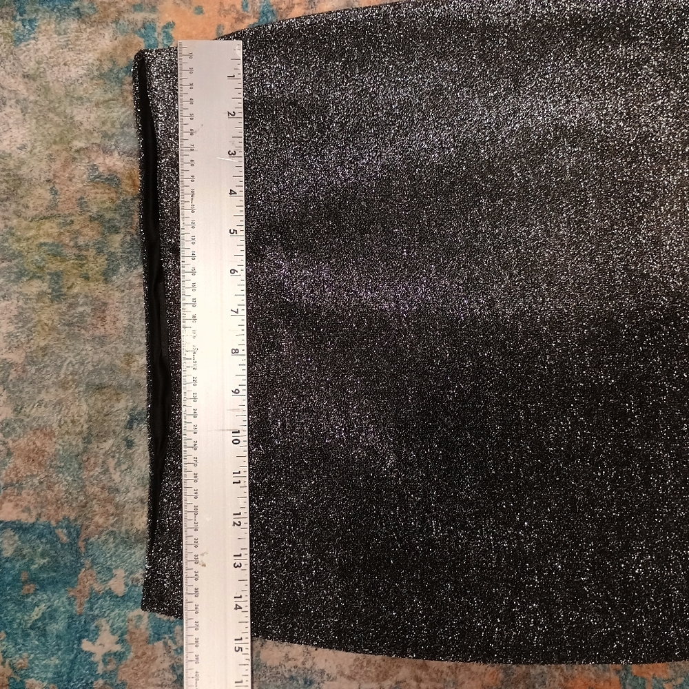 Express Elegant Black and Silver Metallic Pencil Skirt Size Small Petite - Picture 5 of 6